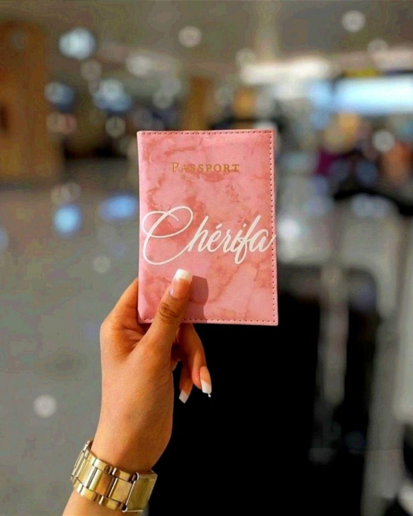 Protège passeport personnalisé Rose